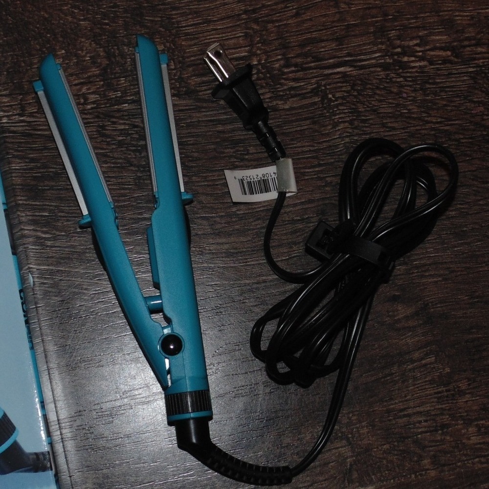 Conair Dual Deluxe Styler Mini Flat Iron Teal Blue Good Ceramic Travel Size - Picture 3 of 7